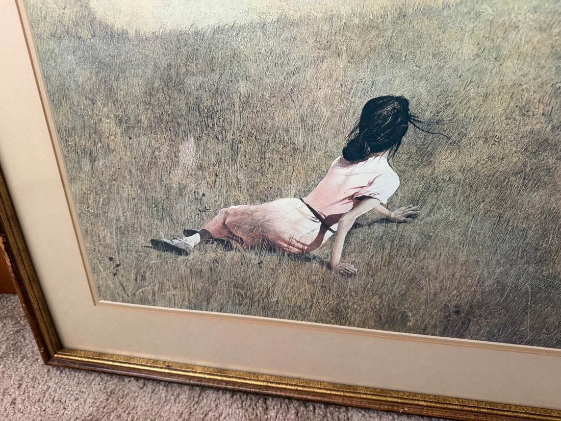 Large Vintage Framed Andrew Wyeth "Christina's World" Art Print - 2