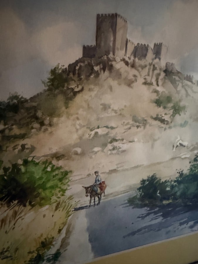 1972 Mid-Century Portuguese Landscape Watercolor "O Caminho do Castelo" by Hipolito de Andrade - ... - 3