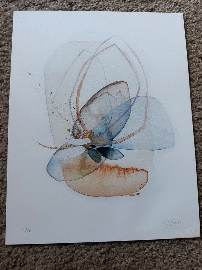 Hand-Embellished Limited Edition Emily Jeffords Abstract Print "From Across the Gallery" - 5/50 - 5