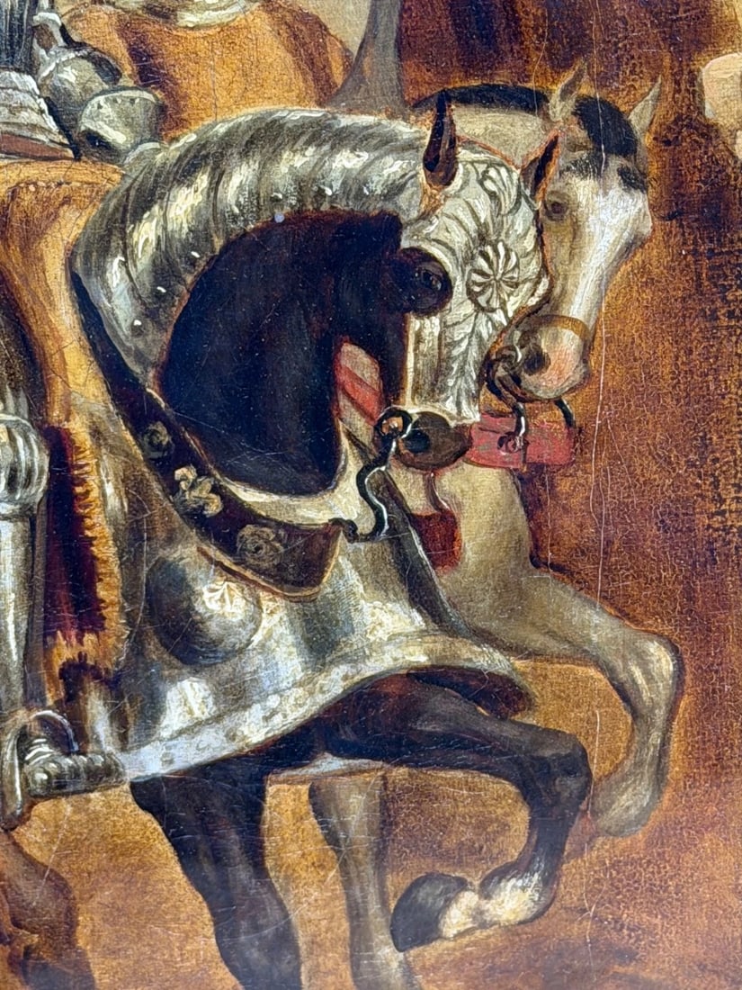 Painting Renaissance Knight Mounted Beneath Cloister Circle Sir John Gilbert RA - 12