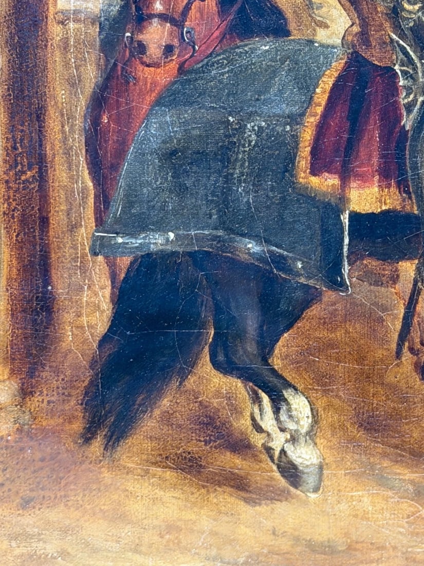 Painting Renaissance Knight Mounted Beneath Cloister Circle Sir John Gilbert RA - 14