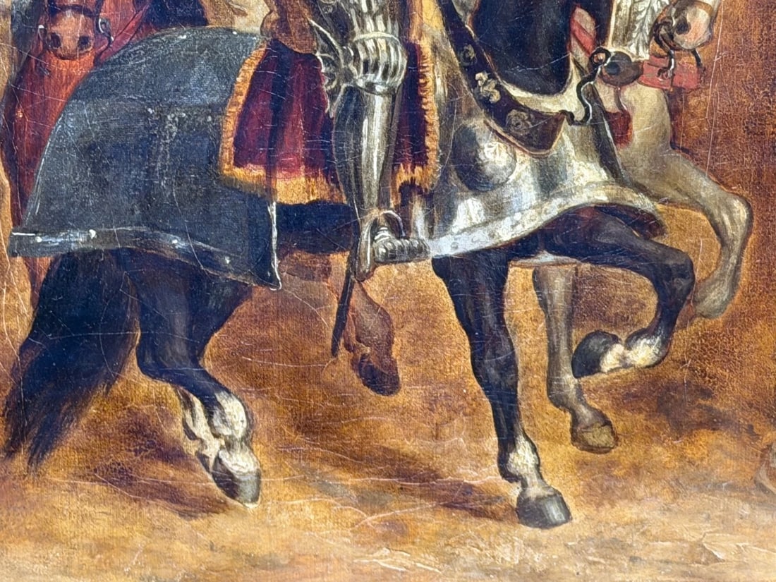 Painting Renaissance Knight Mounted Beneath Cloister Circle Sir John Gilbert RA - 15