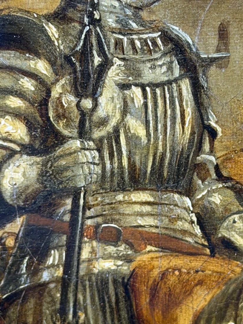 Painting Renaissance Knight Mounted Beneath Cloister Circle Sir John Gilbert RA - 20