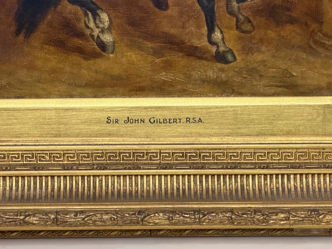Painting Renaissance Knight Mounted Beneath Cloister Circle Sir John Gilbert RA - 5