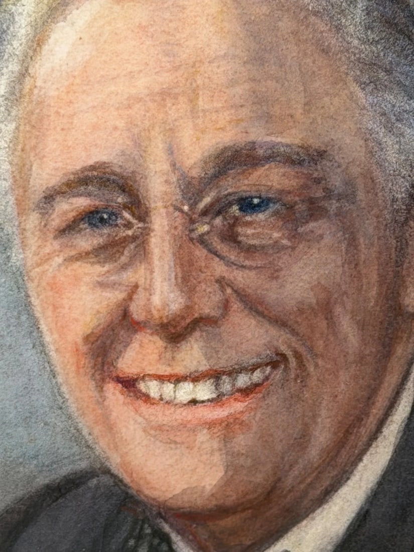 President Franklin D. Roosevelt Portrait Painting (1882–1945) Circa 1940's - 14