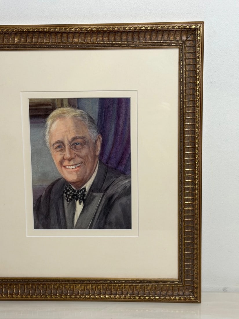 President Franklin D. Roosevelt Portrait Painting (1882–1945) Circa 1940's - 6