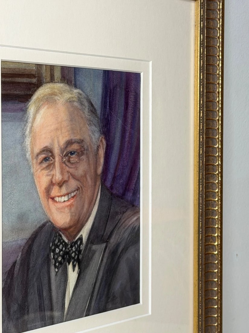 President Franklin D. Roosevelt Portrait Painting (1882–1945) Circa 1940's - 8
