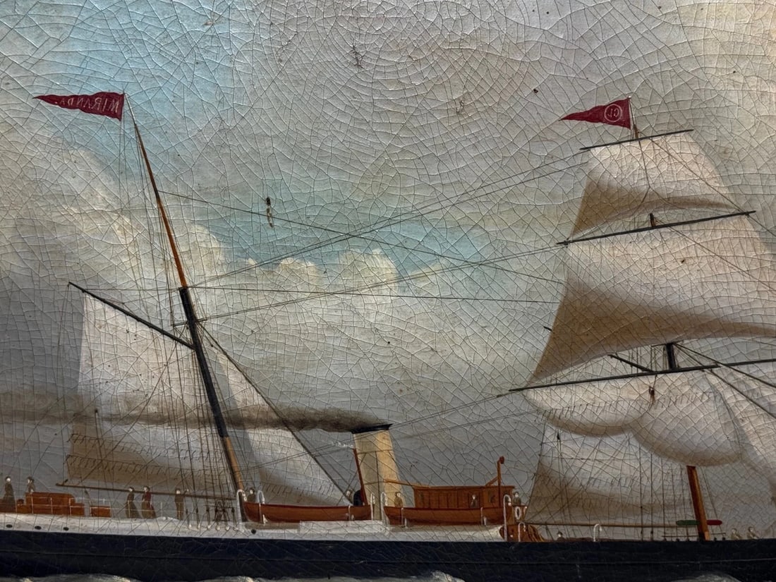 Oil Painting Steamer SS Miranda Polar Artic Expedition Dr Frederick Albert Cook - 2