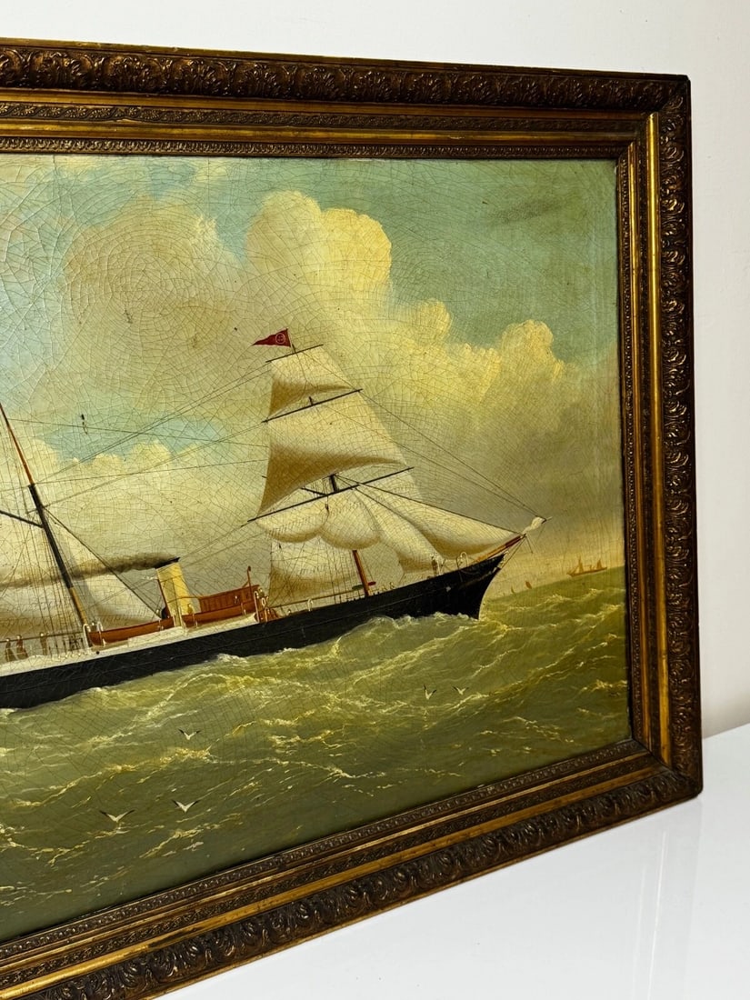 Oil Painting Steamer SS Miranda Polar Artic Expedition Dr Frederick Albert Cook - 3