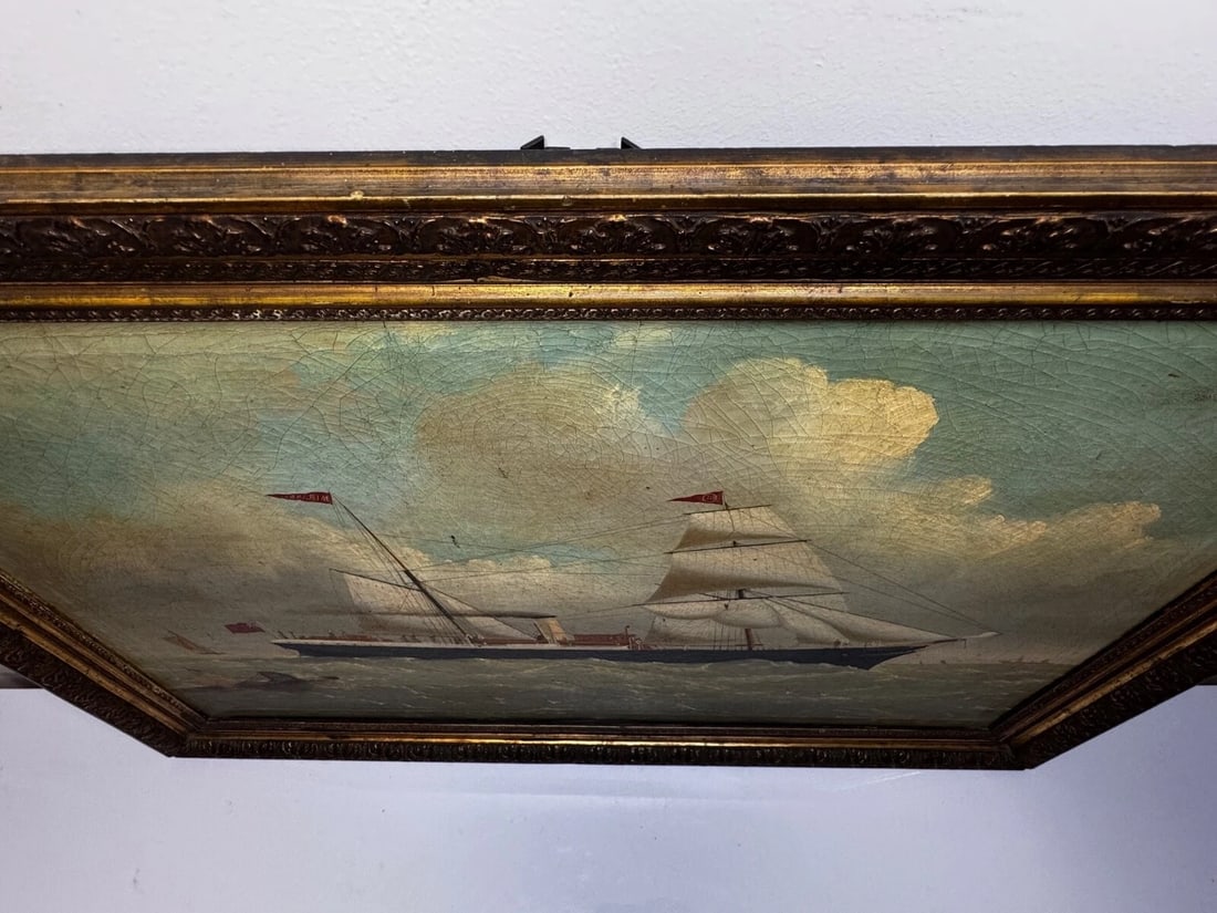 Oil Painting Steamer SS Miranda Polar Artic Expedition Dr Frederick Albert Cook - 8