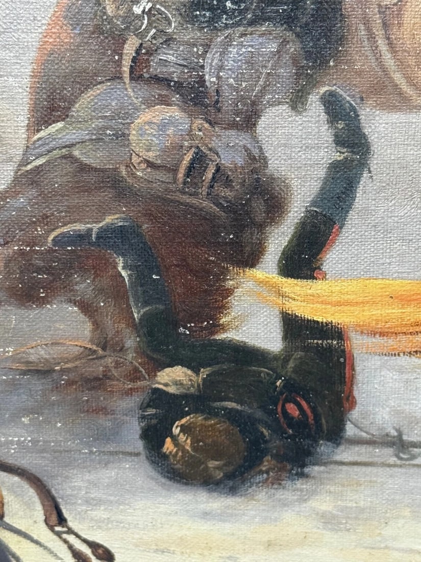 WW1 Charleroi Great Retreat Oil Painting Runaway Horses By Edith Alice Simkins - 16
