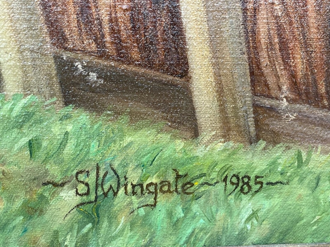 Sue Wingate RCA Equestrian Oil Painting Londolozi Horse Racing Jumping Fence - 9