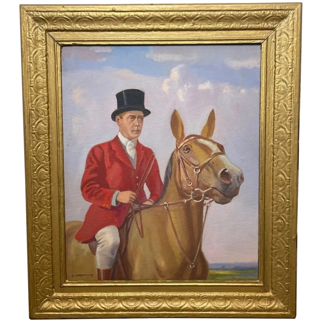 British Historic Oil Painting Royalty Hunting Portrait of King Edward VIII (1 of 13)