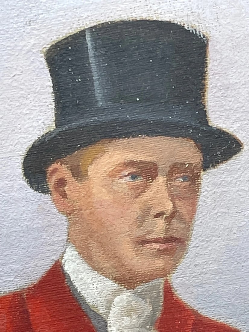 British Historic Oil Painting Royalty Hunting Portrait of King Edward VIII - 4