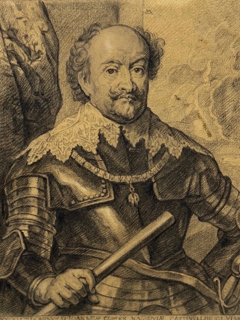 John VIII Count of Nassau Lord of Cattenell & Beilstein in Armor After Van Dyck - 2