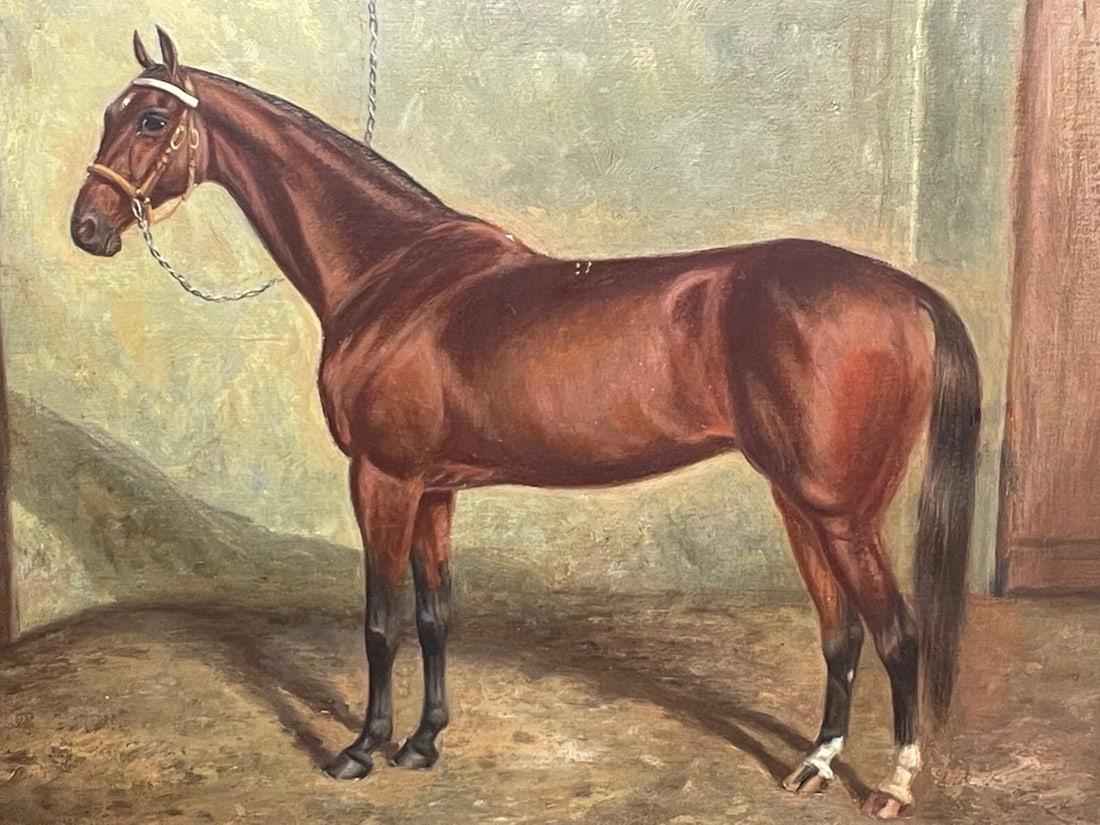 Painting Racehorses Spion Kop Winner Derby Stakes Frederick Albert Clarke C1920 - 3