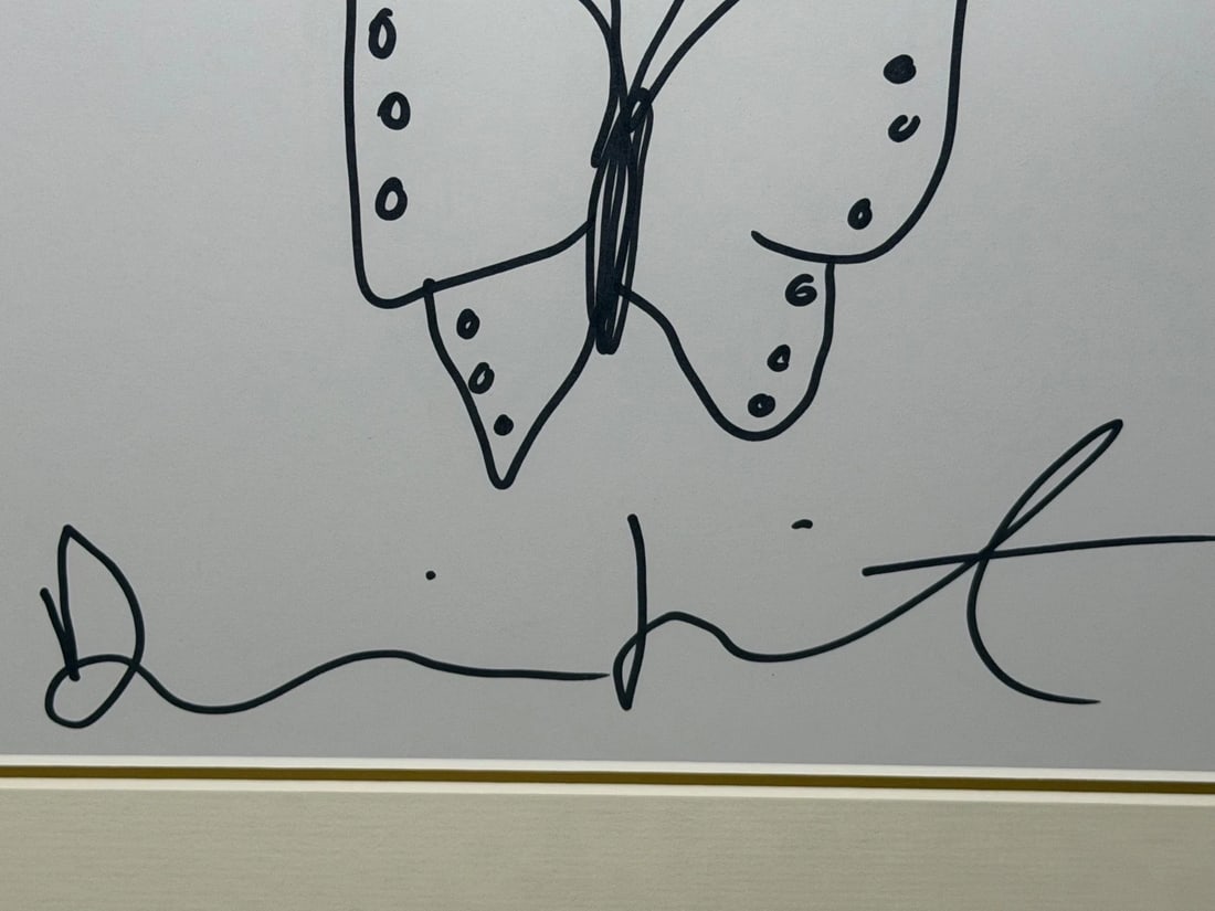 Damien Hirst Butterfly with Hearts – Signed Original Ink Drawing on Paper - 12