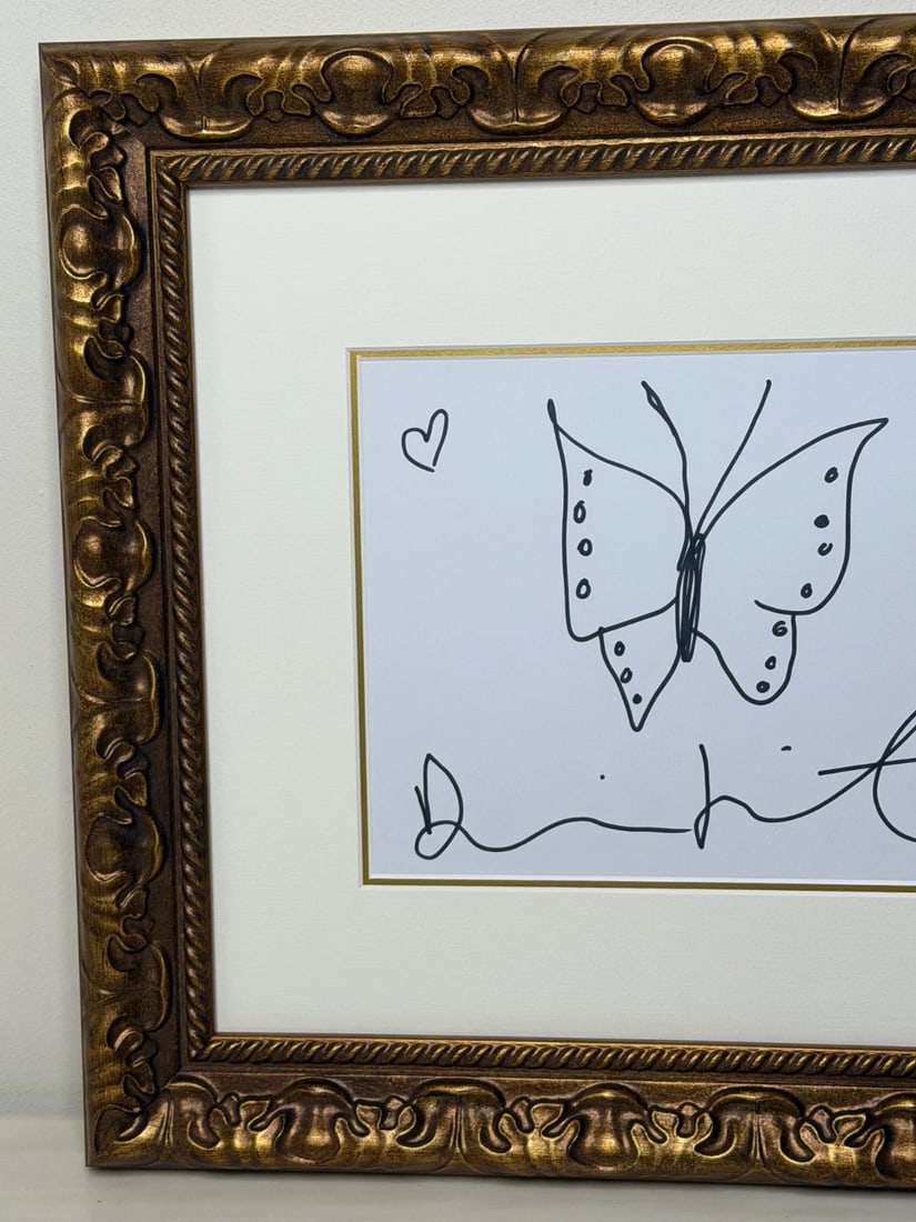Damien Hirst Butterfly with Hearts – Signed Original Ink Drawing on Paper - 4
