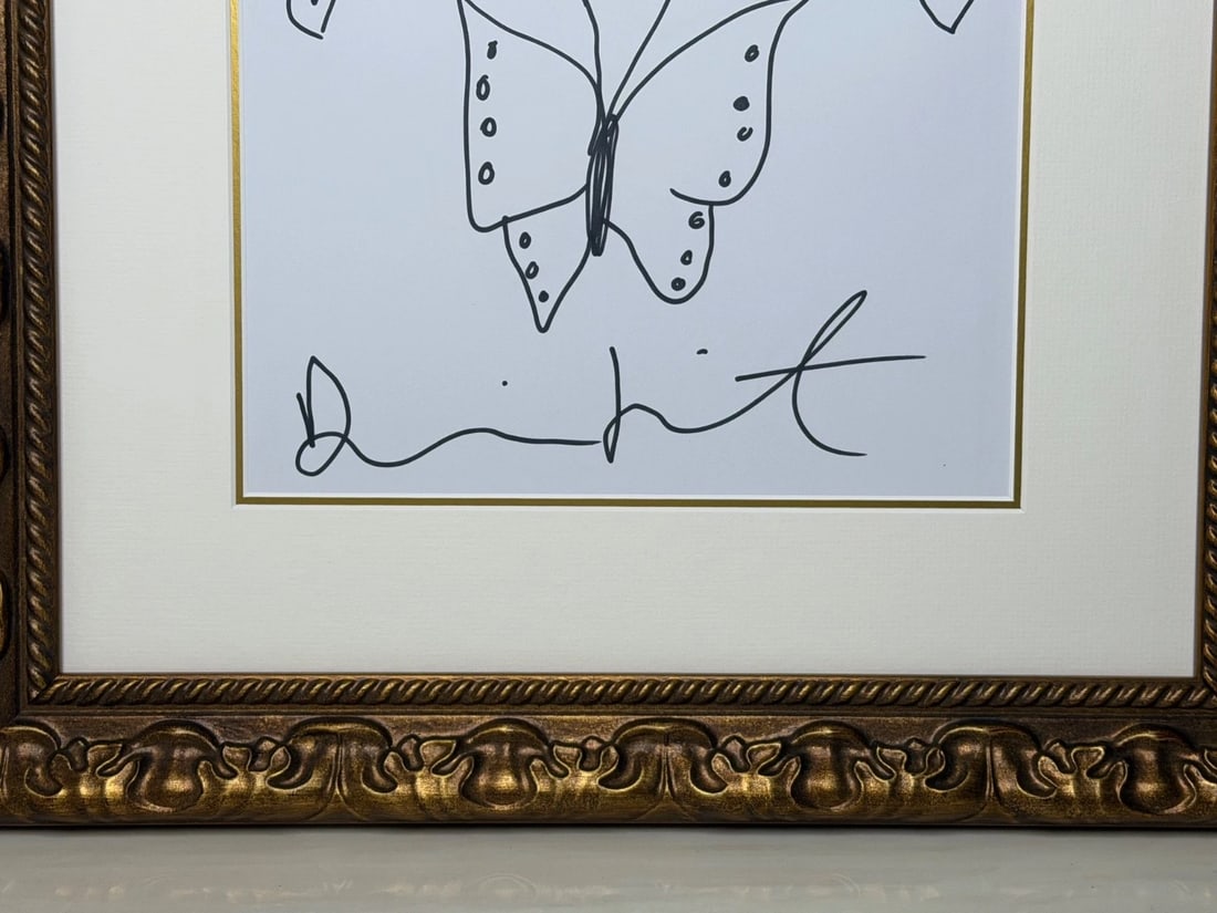 Damien Hirst Butterfly with Hearts – Signed Original Ink Drawing on Paper - 5