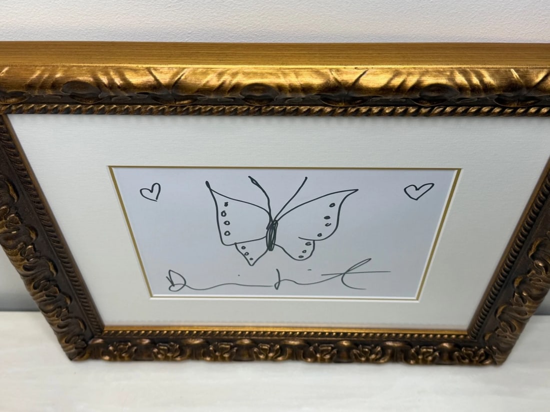 Damien Hirst Butterfly with Hearts – Signed Original Ink Drawing on Paper - 7