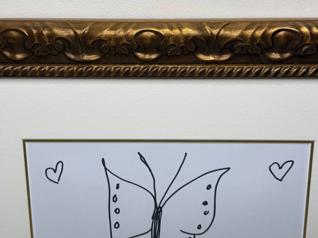 Damien Hirst Butterfly with Hearts – Signed Original Ink Drawing on Paper - 8