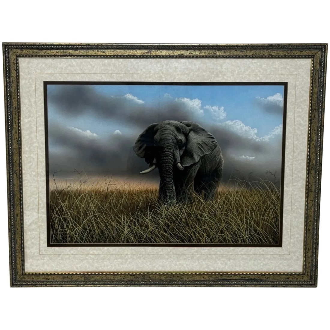 Painting Bull Elephant Ready To Charge Kruger National Park