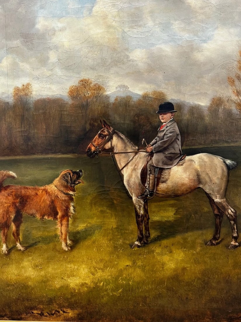 Francis James Fry Aged 5 Riding Pony with Attendant Dog by John Alfred Wheeler - 2