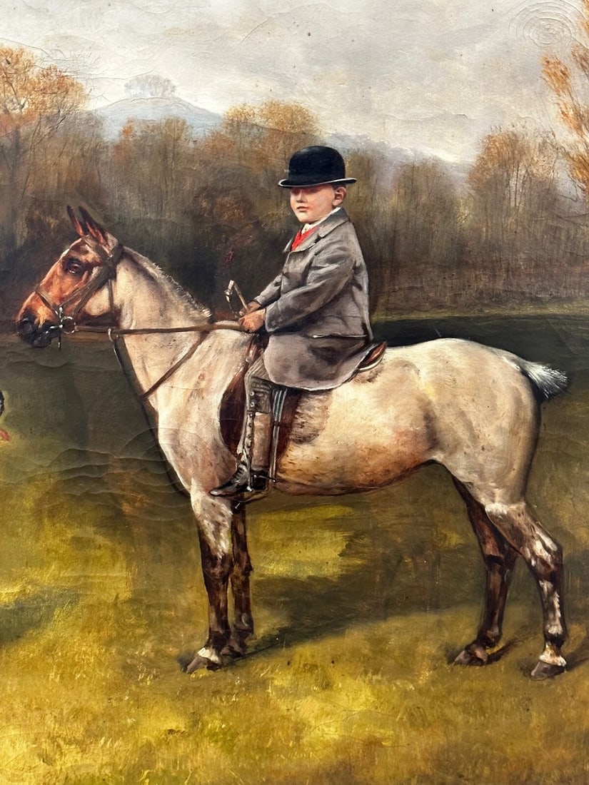 Francis James Fry Aged 5 Riding Pony with Attendant Dog by John Alfred Wheeler - 3