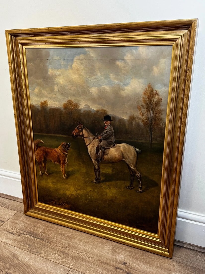 Francis James Fry Aged 5 Riding Pony with Attendant Dog by John Alfred Wheeler - 4