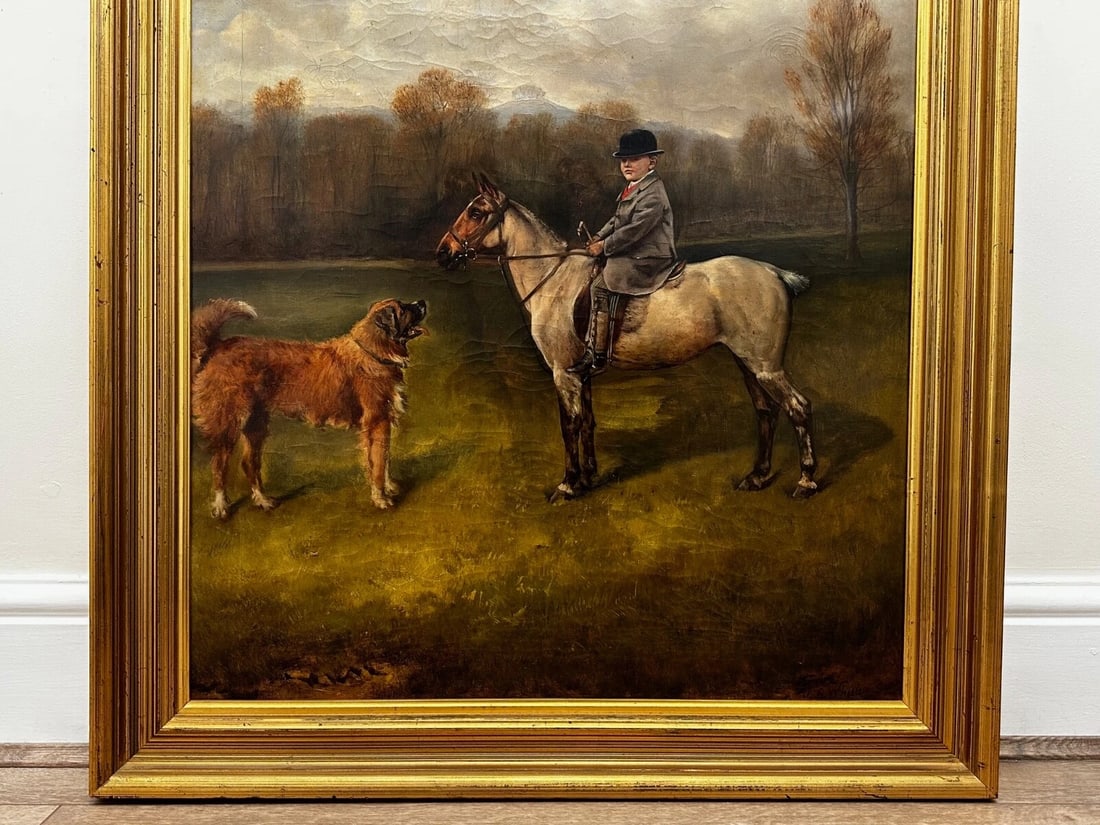 Francis James Fry Aged 5 Riding Pony with Attendant Dog by John Alfred Wheeler - 5