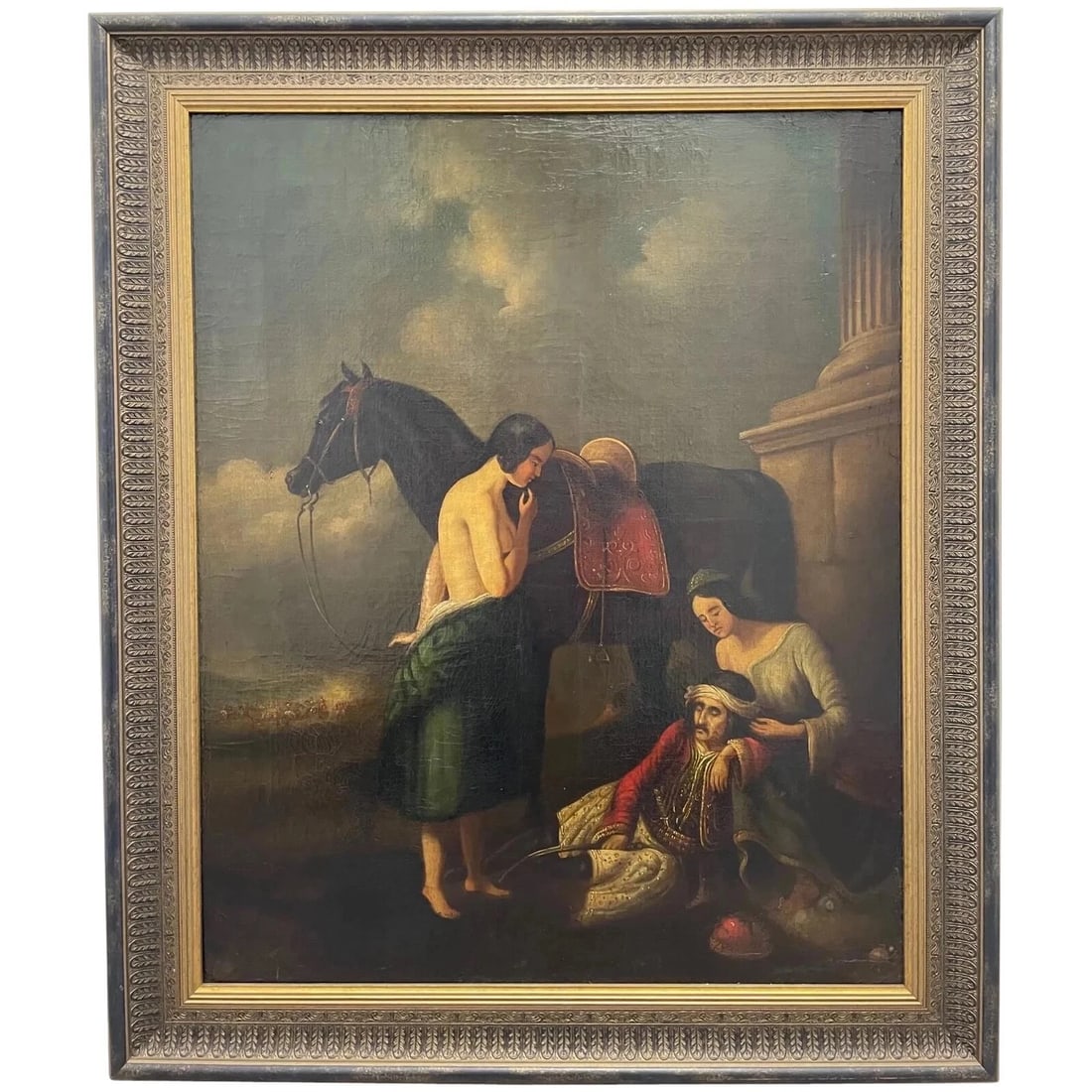 19th Century Oil Painting Battle "The Wounded Greek" ATTRIB Abraham Cooper RA (1 of 13)