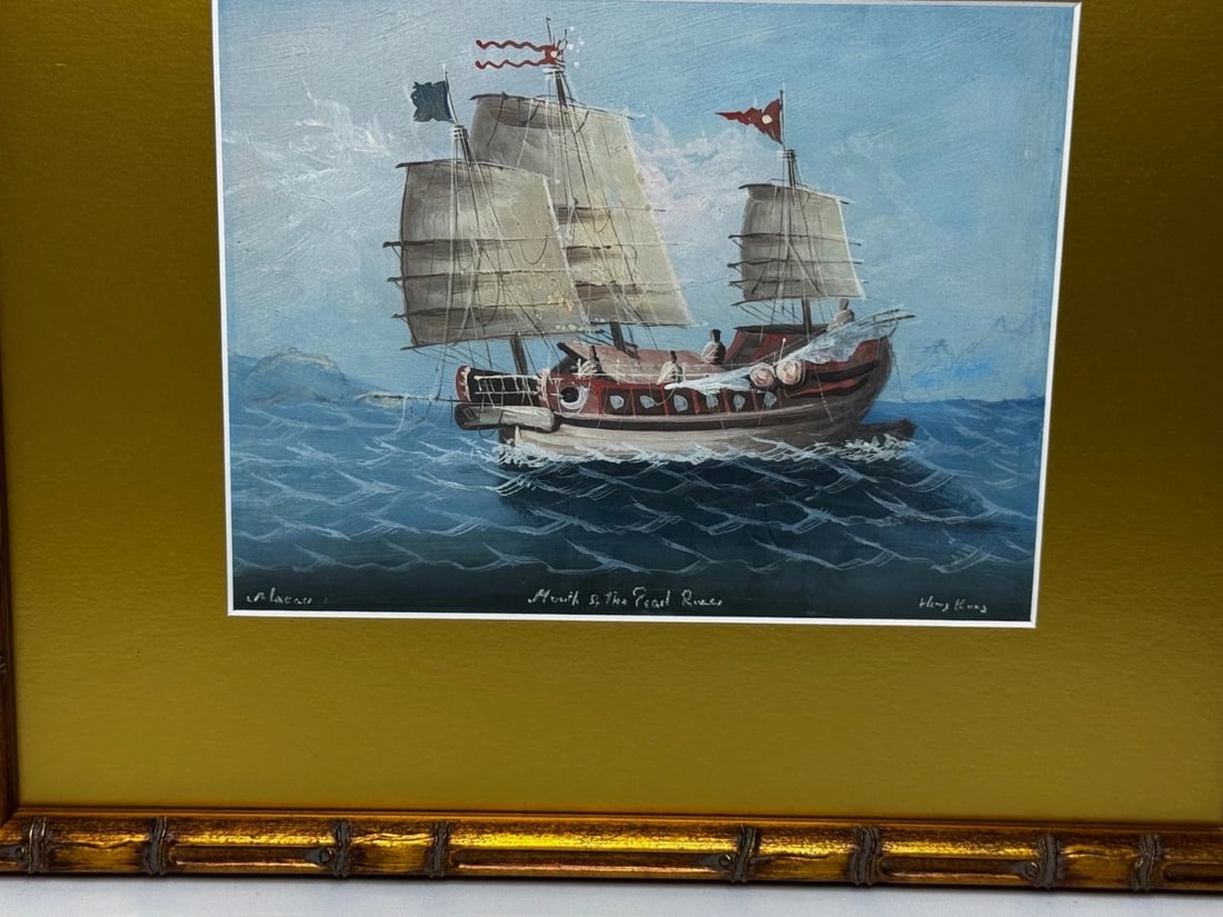 Outbound Junk on the Pearl River, Hong Kong 1914 Attributed to the Ah Hee Studio - 10