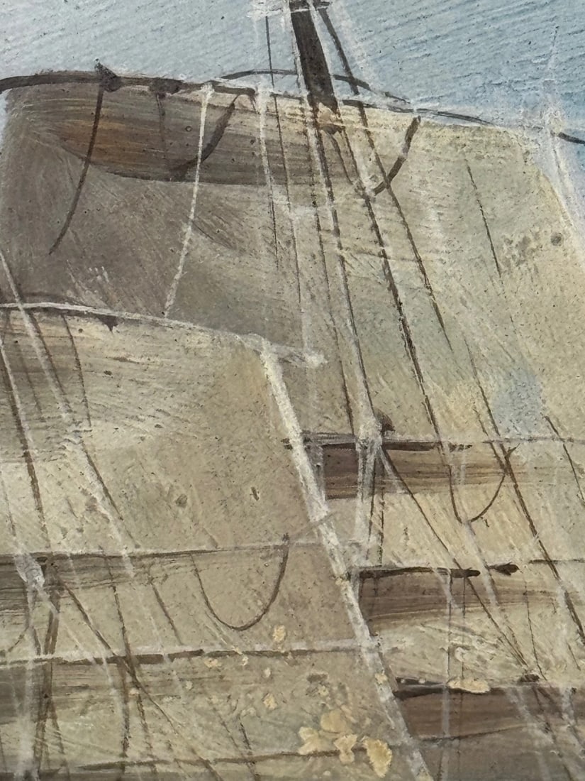 Outbound Junk on the Pearl River, Hong Kong 1914 Attributed to the Ah Hee Studio - 12