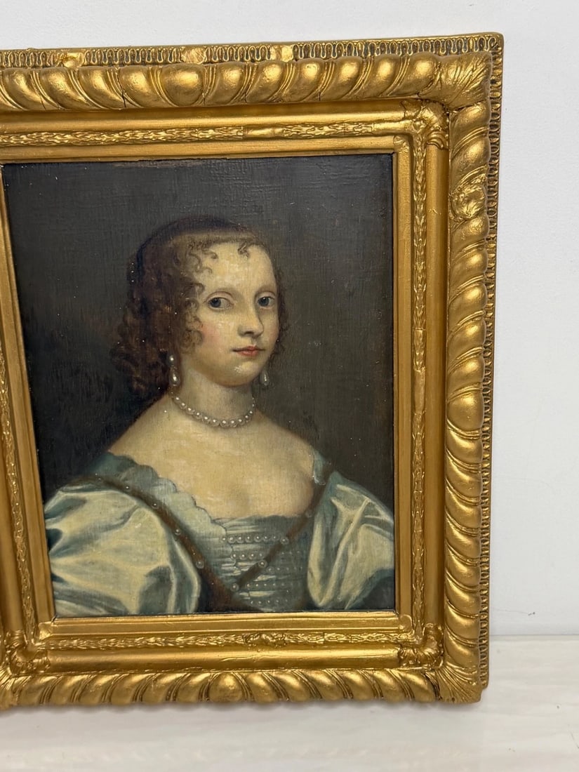 Oil Portrait Elizabeth Cavendish née Cecil Countess of Devonshire c17th Century - 10