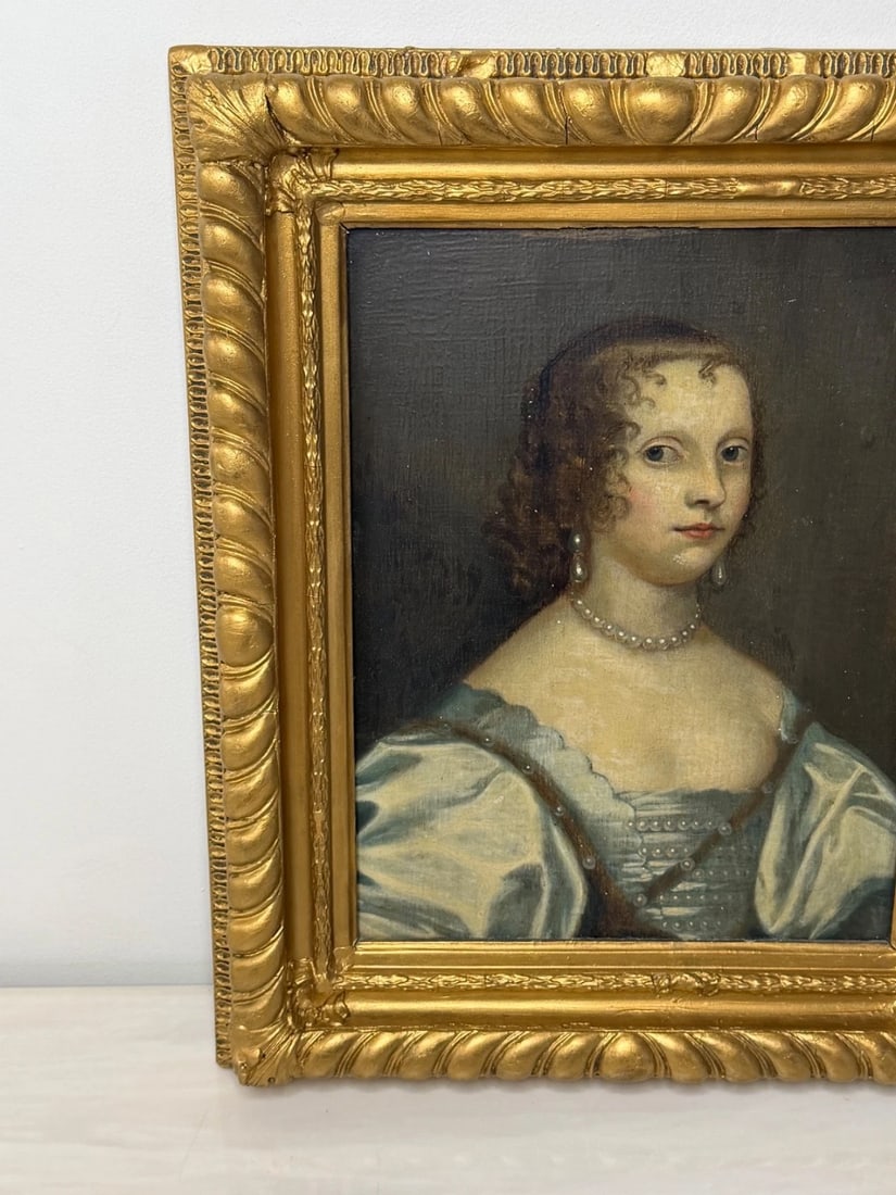 Oil Portrait Elizabeth Cavendish née Cecil Countess of Devonshire c17th Century - 11