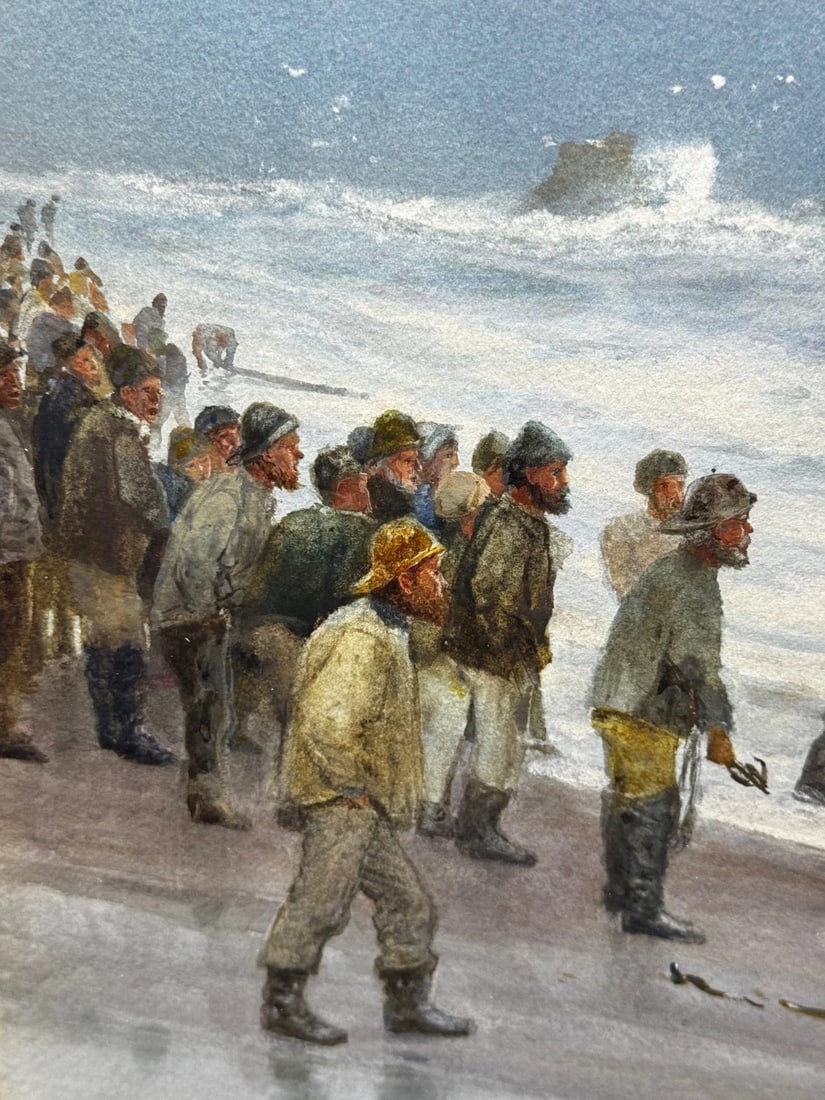 Painting Shipwreck High Tide off Trebarwith Strand By Charles Sim Mottram RBA - 15