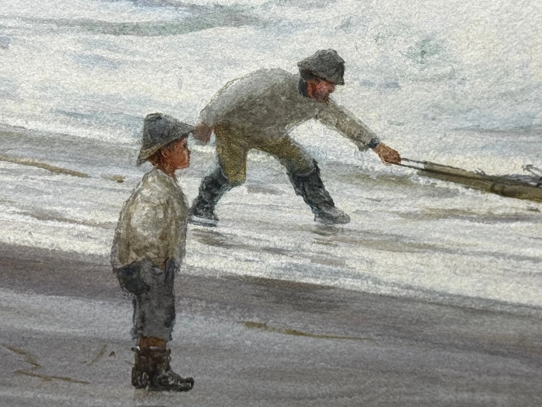 Painting Shipwreck High Tide off Trebarwith Strand By Charles Sim Mottram RBA - 18