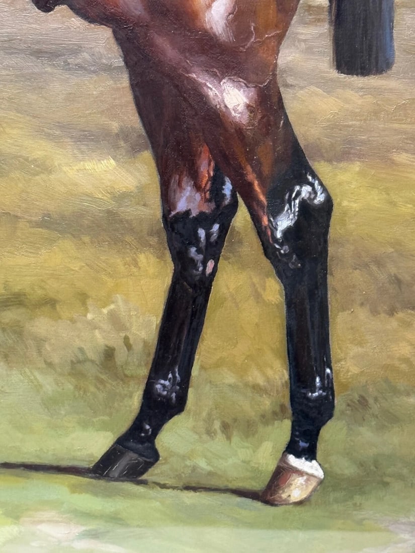 19th Century Oil Painting Derby Winner Horse Melton & Jockey Fred Archer Up - 10