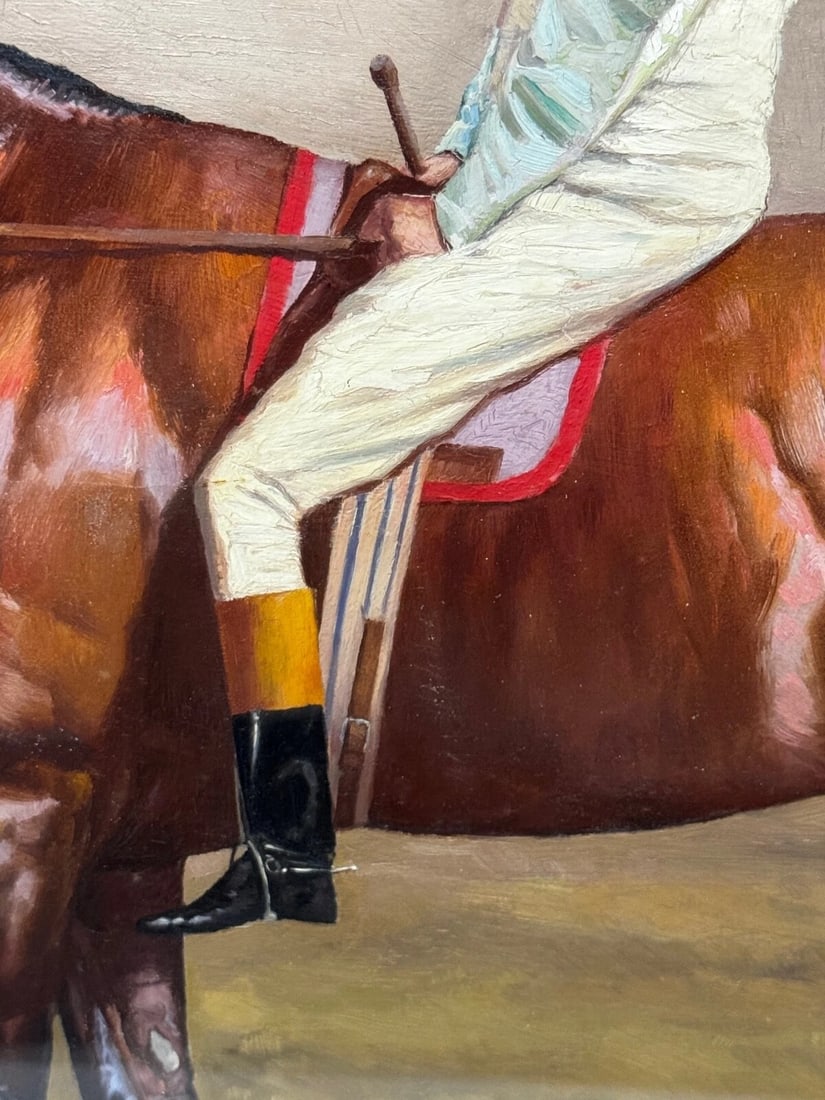 19th Century Oil Painting Derby Winner Horse Melton & Jockey Fred Archer Up - 12