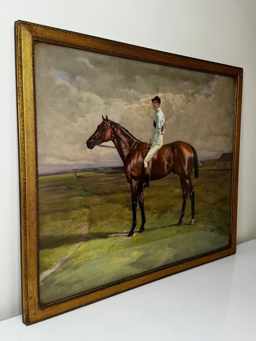 19th Century Oil Painting Derby Winner Horse Melton & Jockey Fred Archer Up - 3