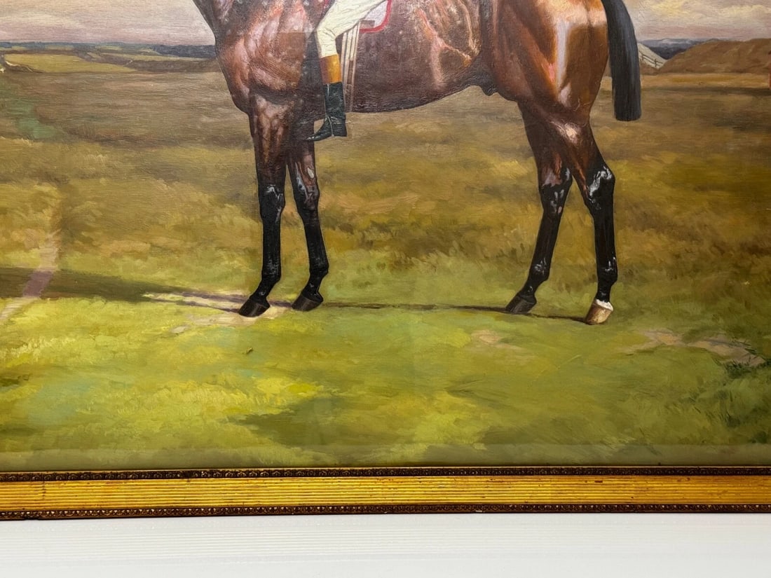 19th Century Oil Painting Derby Winner Horse Melton & Jockey Fred Archer Up - 5