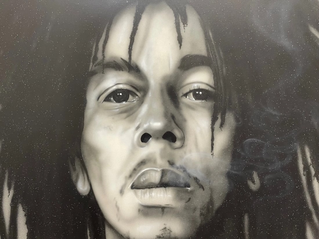Paul Karslake FRSA (1958–2020) “Bob Marley” — Large Signed Mixed Media - 2