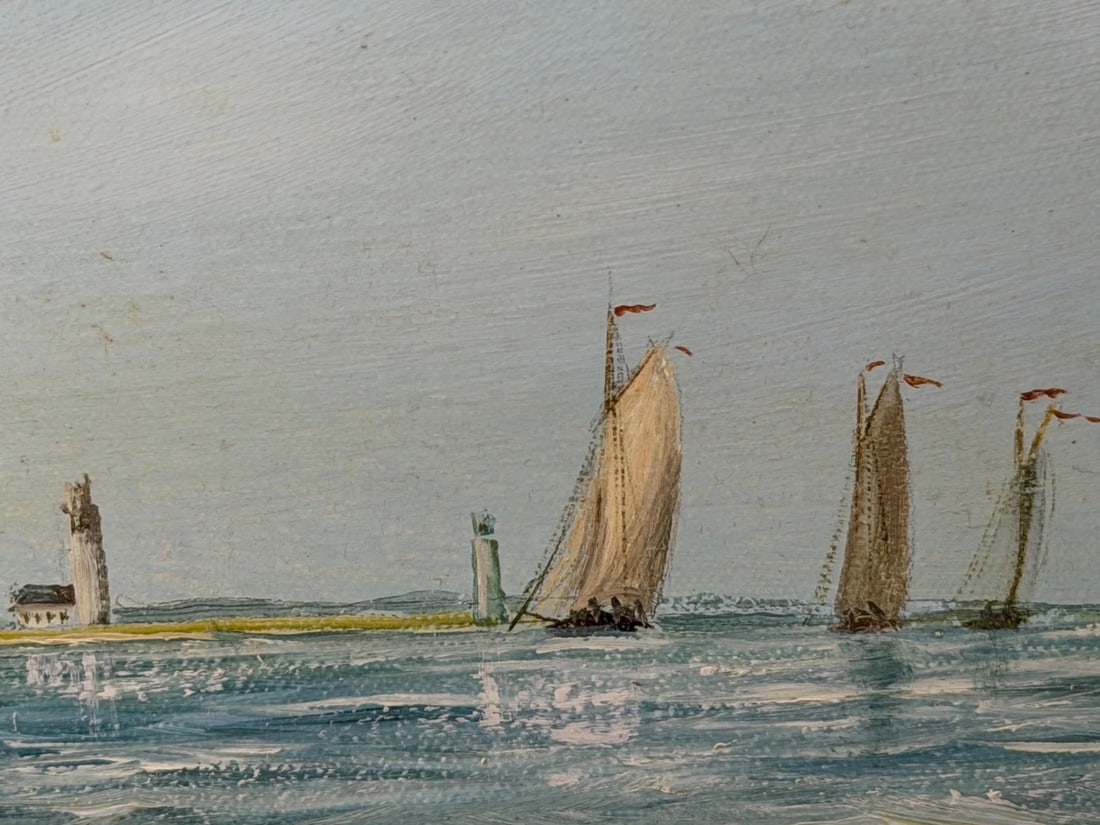 Marine Oil Painting The America's Cup 1881 Yacht Race By John Bentham Dinsdale - 12
