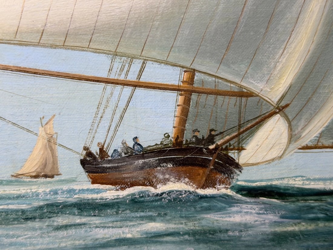 Marine Oil Painting The America's Cup 1881 Yacht Race By John Bentham Dinsdale - 15