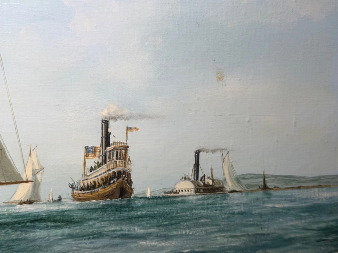 Marine Oil Painting The America's Cup 1881 Yacht Race By John Bentham Dinsdale - 7