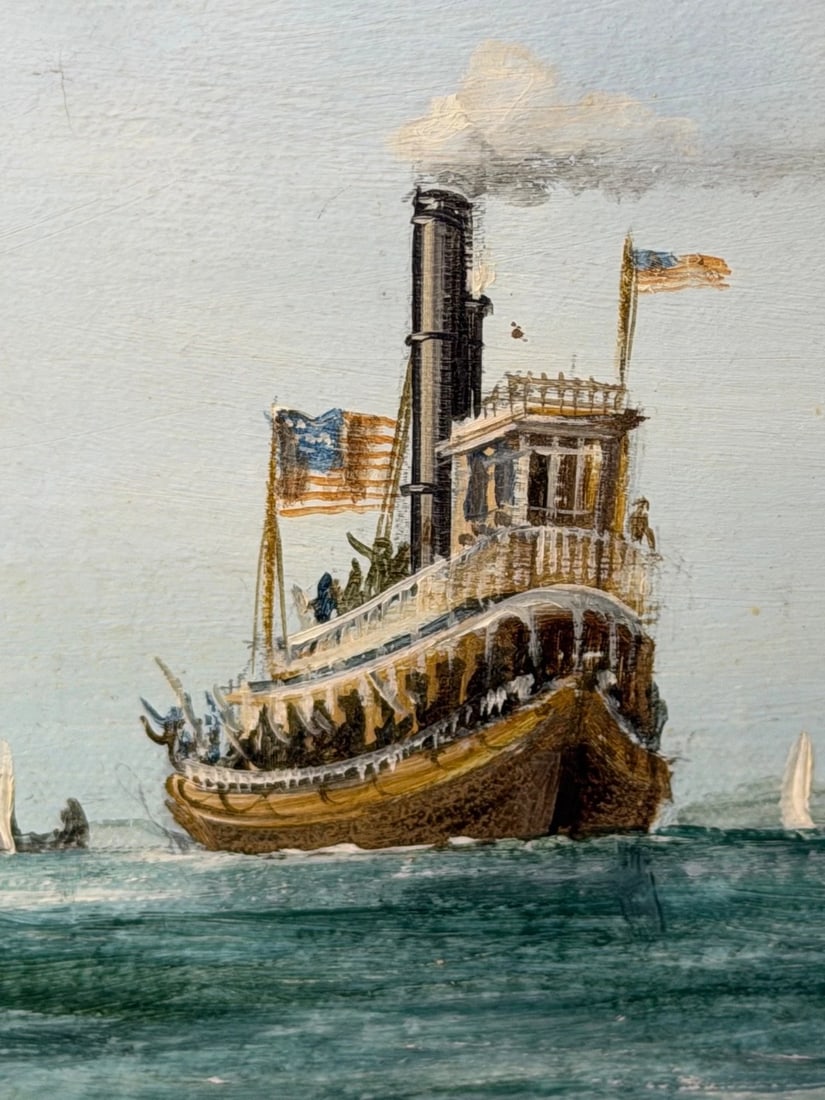 Marine Oil Painting The America's Cup 1881 Yacht Race By John Bentham Dinsdale - 8