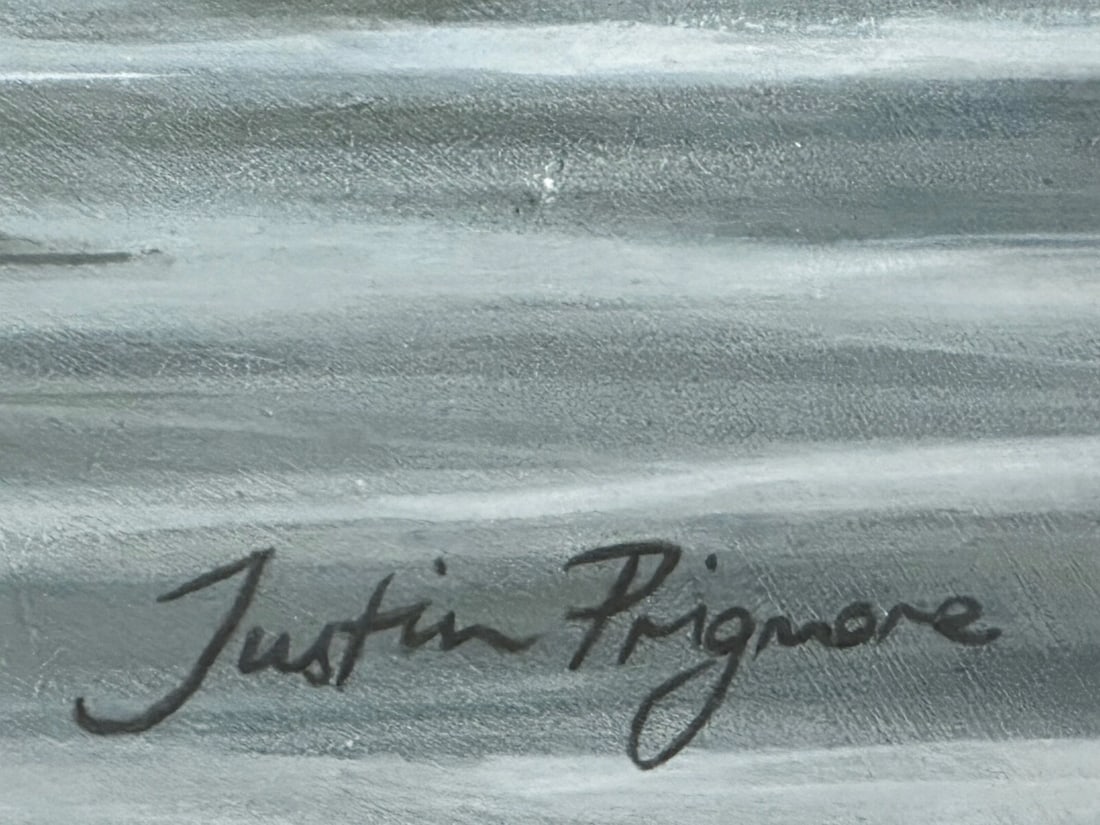Large Painting North American Bald Eagles Gathering Fishing By Justin Prigmore - 7