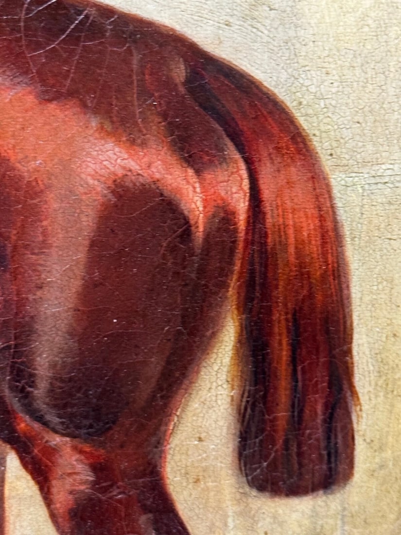Equine Elegance Chestnut Hunter in Stable c1842 by Charles Bilger Spalding RA - 10