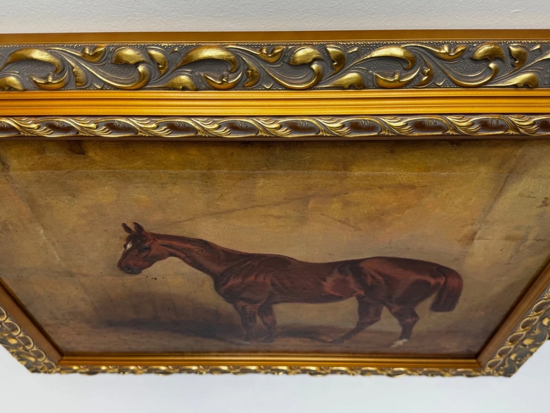 Equine Elegance Chestnut Hunter in Stable c1842 by Charles Bilger Spalding RA - 15