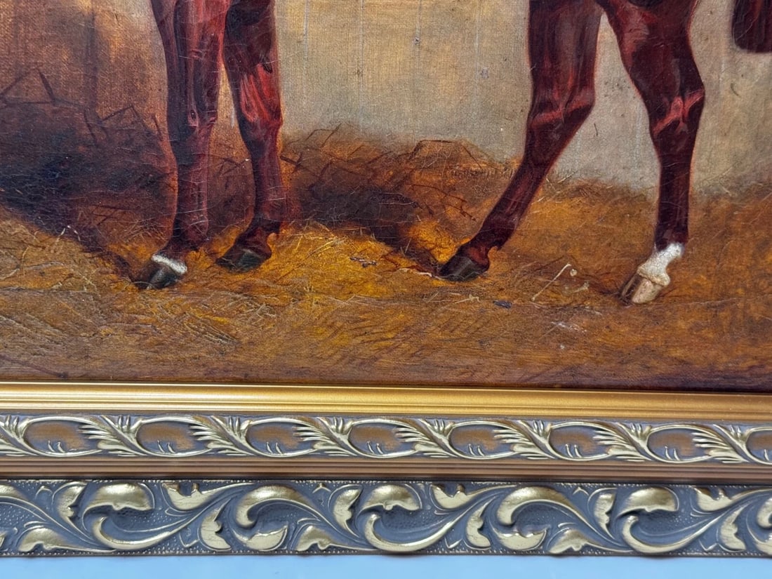 Equine Elegance Chestnut Hunter in Stable c1842 by Charles Bilger Spalding RA - 16